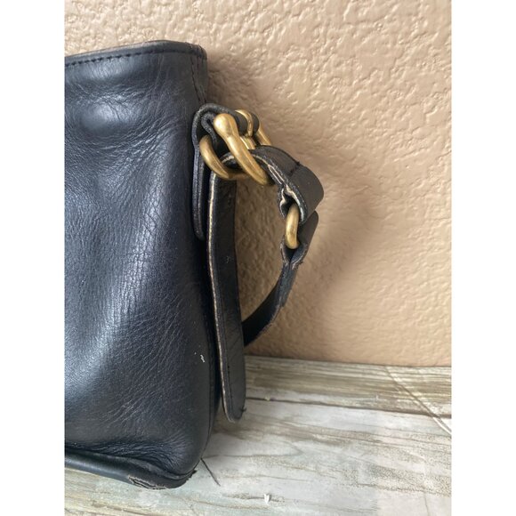 Coach 9802 Slim Equestrian Crossbody Black Leather Bag Made in USA 1997 - Picture 6 of 16